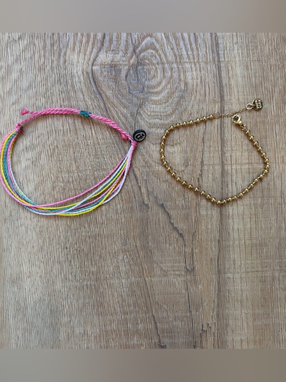 NWOT Multicolor String & Gold Beaded Pura Vida bracelets